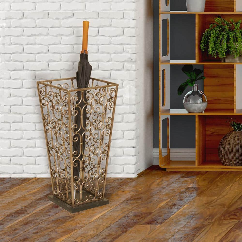 Scrolled Copper Metal Umbrella Stand