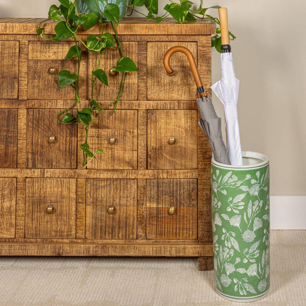 Lilia Green Ceramic Umbrella Stand